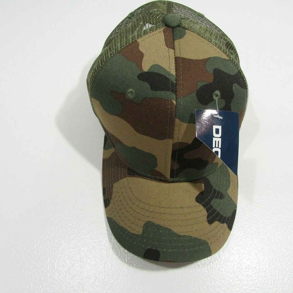 DECKY Snapback Hat 6 Panel Flat Bill Mesh Cap Camo